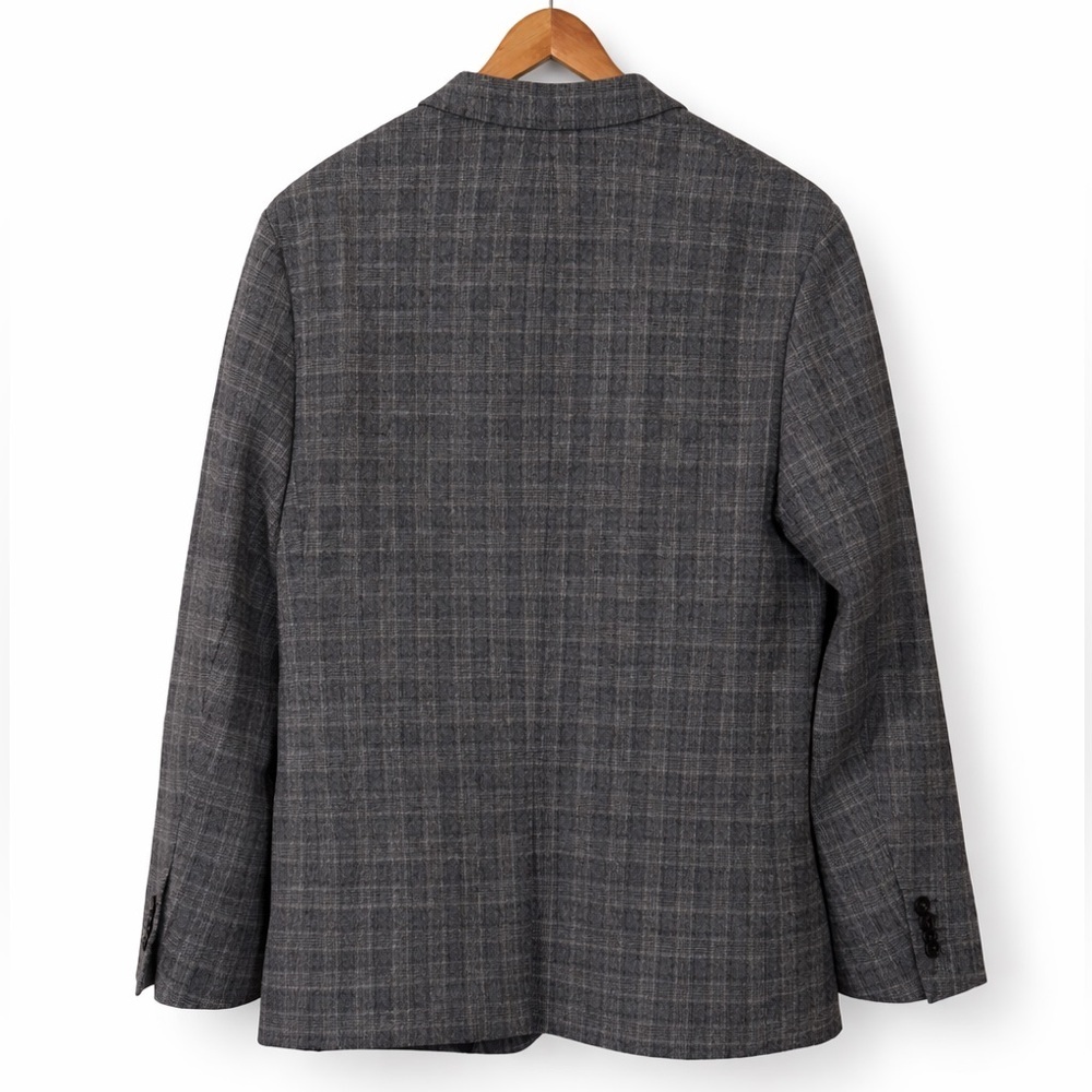 Banana Republic 44R Gray Plaid Wool Blend Blazer Sport Coat 44 Regular - Picture 2 of 7